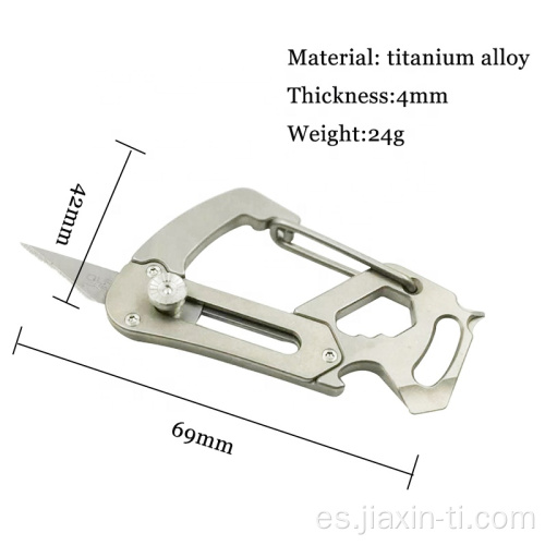 TC4 Herramienta de mano de bolsillo de metal de titanio edc Mosquetón